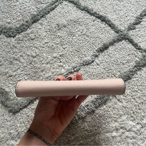 Michael Kors pink leather wallet card holder snap button coin pocket - Picture 9 of 11